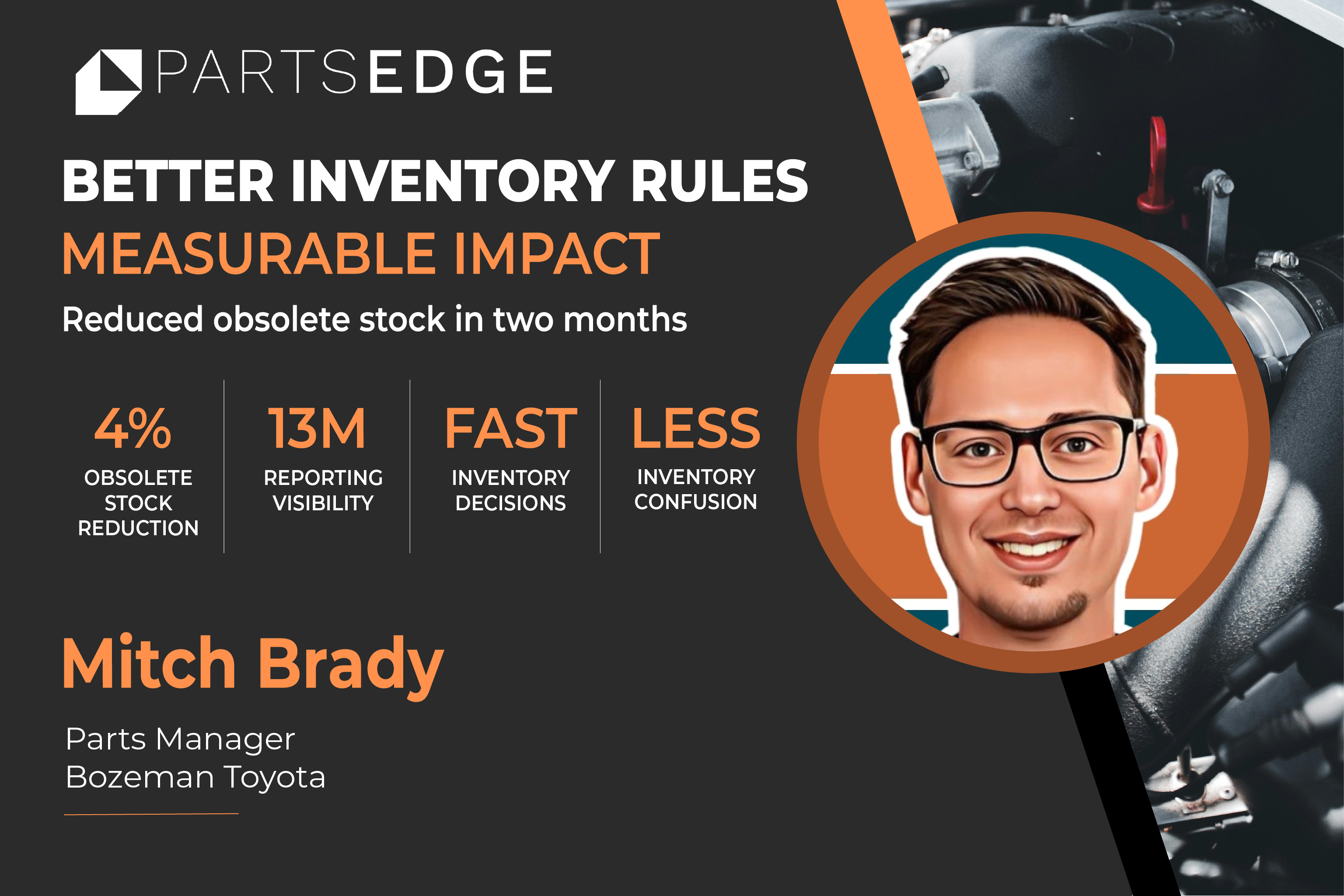 Mitch Brady Reduced Obsolete Inventory by 4% in Just Two Months