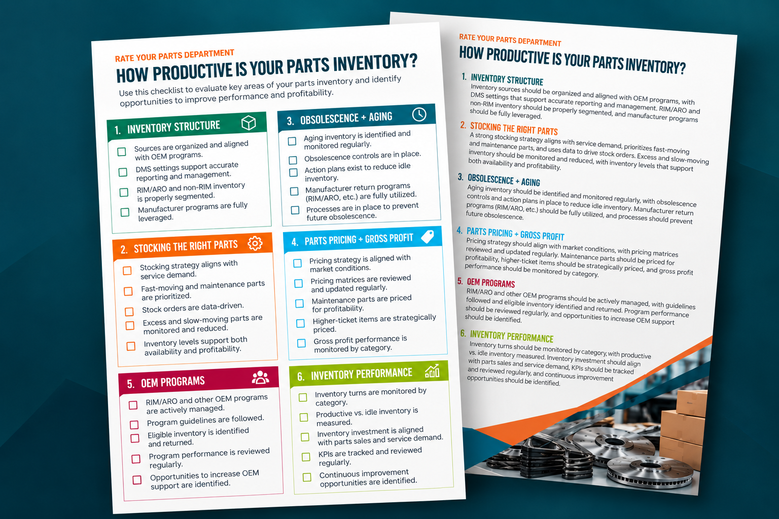 PartsEdge Parts Inventory Performance Scorecard worksheet preview